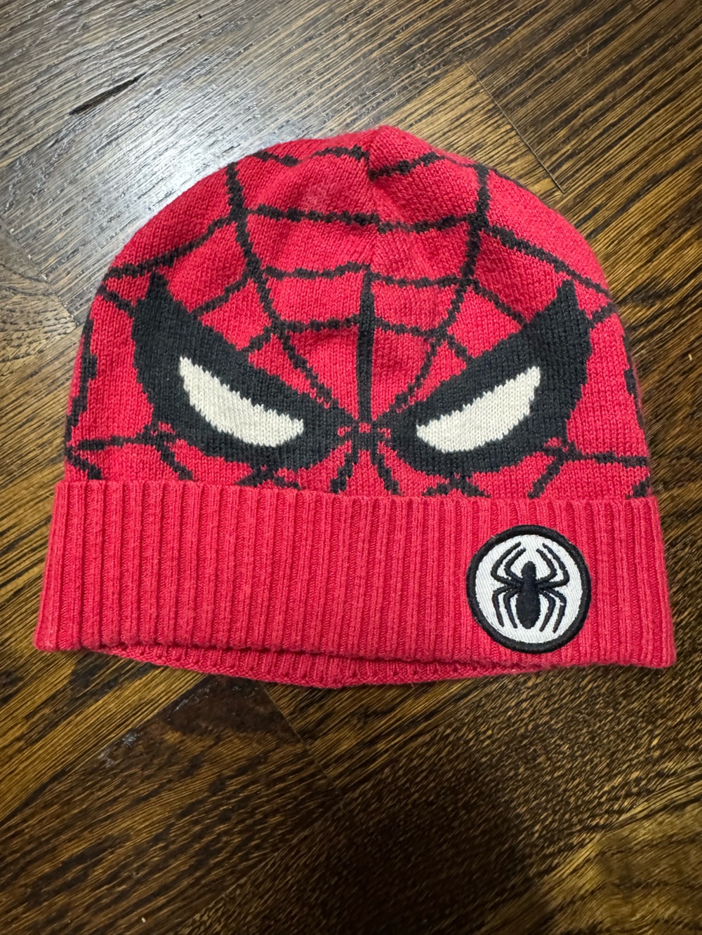 GAP Red and Black Spider Knit Beanie, Size: M/L